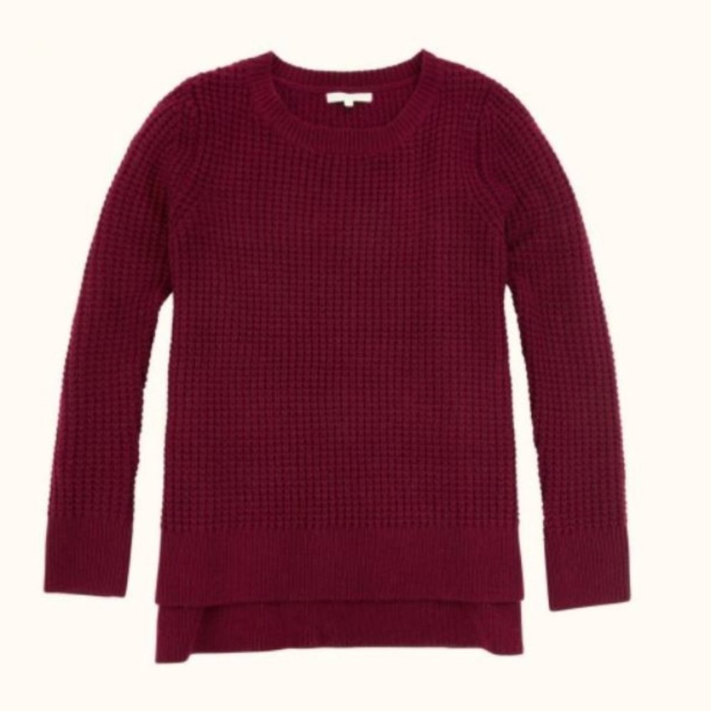 Ann Mashburn Cashmere Waffle Knit Sweater, Wine